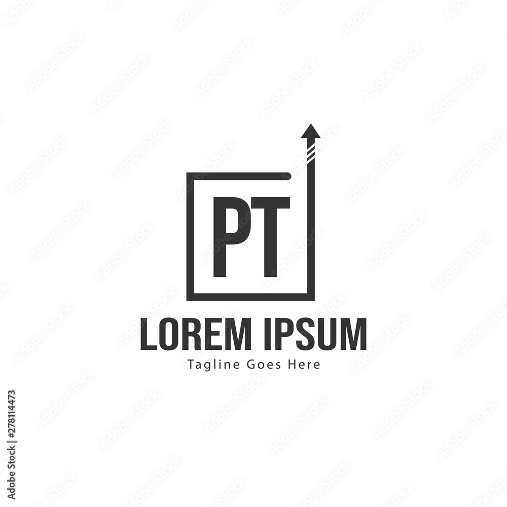 Initial PT logo template with modern frame. Minimalist PT letter logo vector illustration Initial PT logo template with modern frame. Minimalist PT letter logo vector illustration