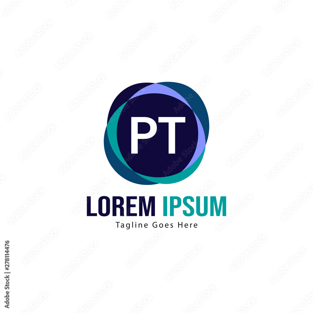 Initial PT logo template with modern frame. Minimalist PT letter logo vector illustration Initial PT logo template with modern frame. Minimalist PT letter logo vector illustration