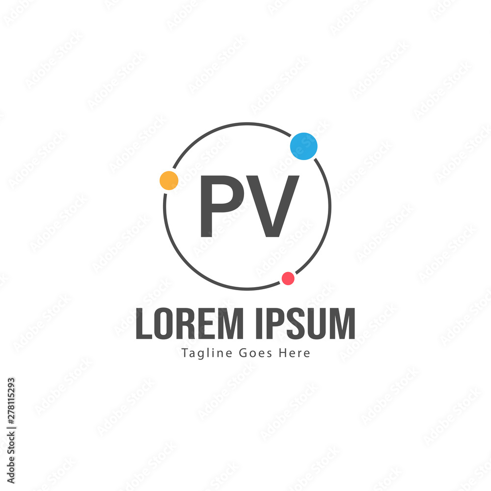 Initial PV logo template with modern frame. Minimalist PV letter logo vector illustration Initial PV logo template with modern frame. Minimalist PV letter logo vector illustration