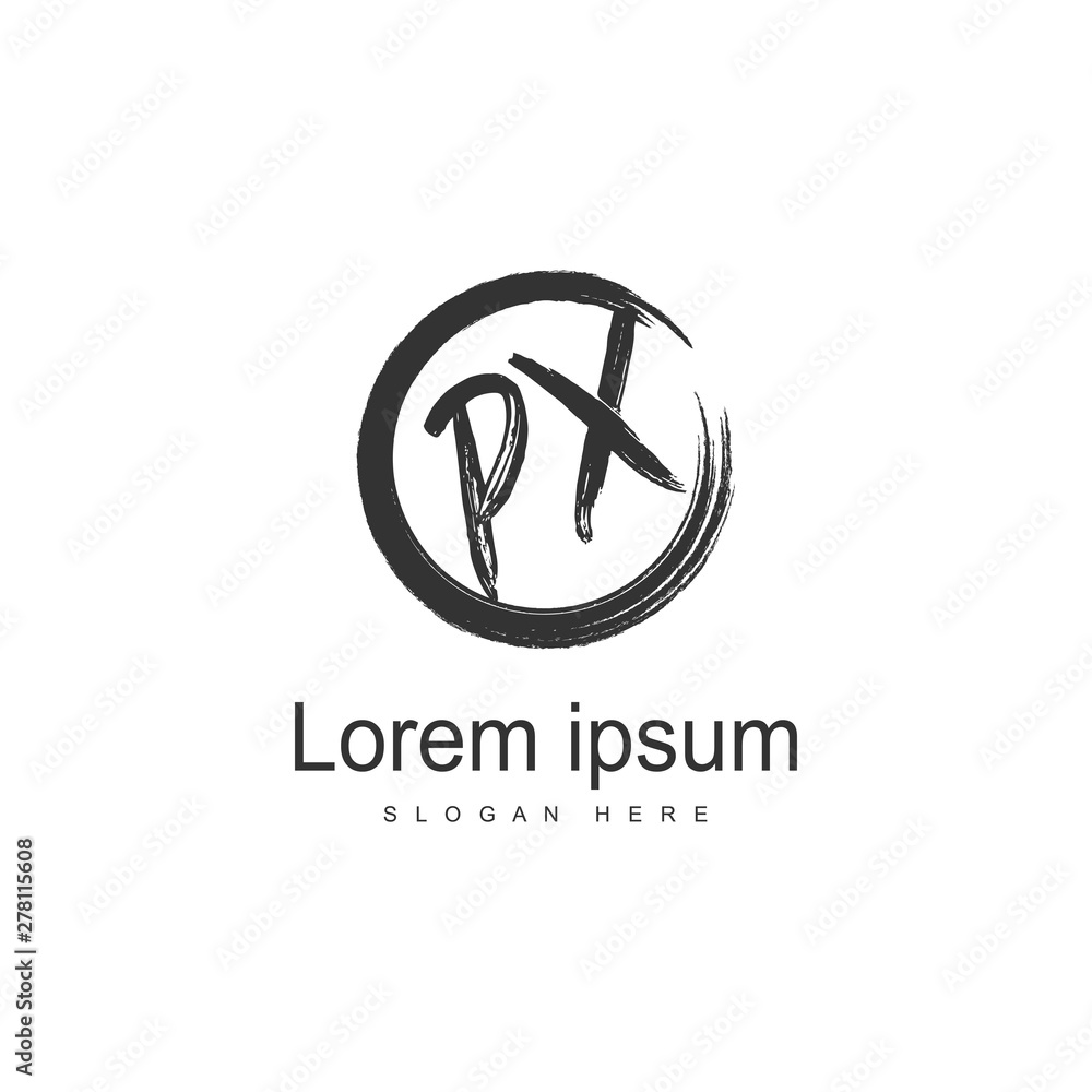 Initial PX logo template with modern frame. Minimalist PX letter logo vector illustration Initial PX logo template with modern frame. Minimalist PX letter logo vector illustration