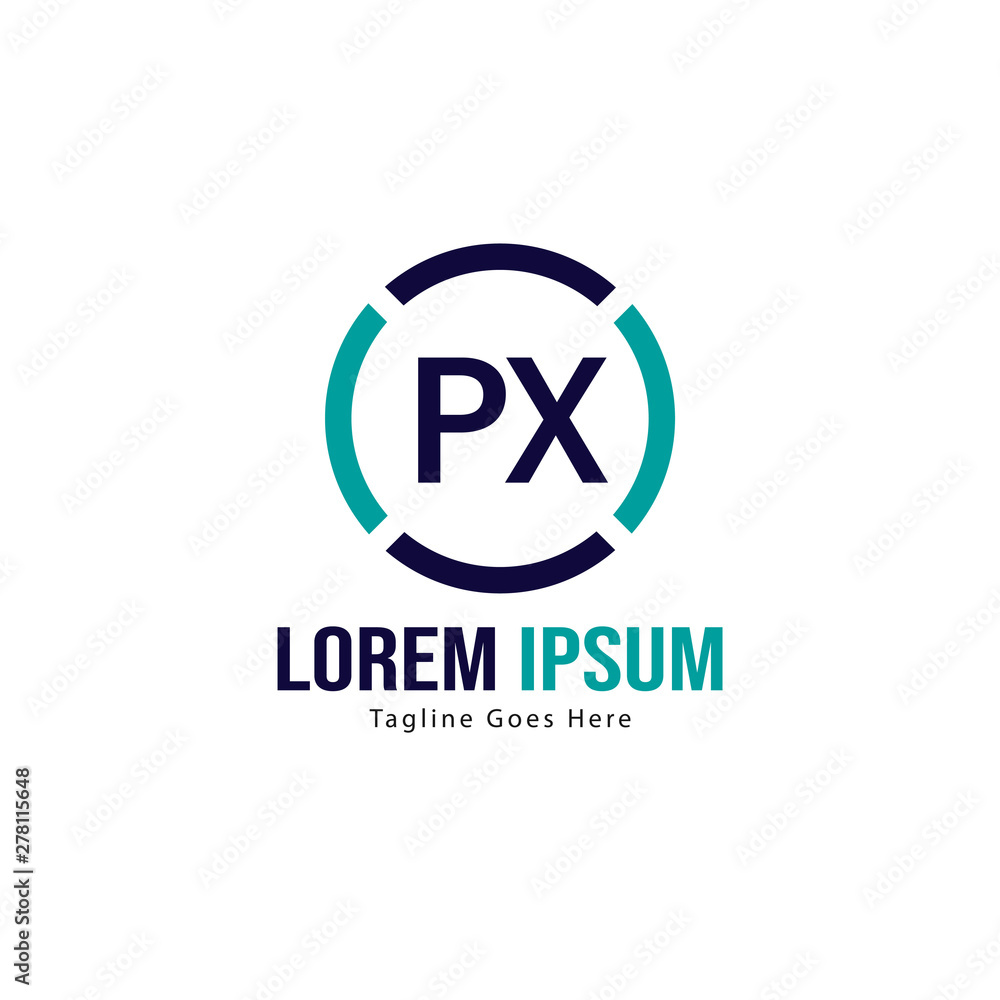 Initial PX logo template with modern frame. Minimalist PX letter logo vector illustration Initial PX logo template with modern frame. Minimalist PX letter logo vector illustration