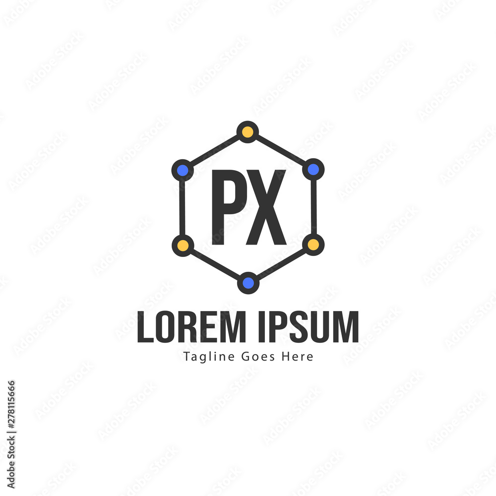 Initial PX logo template with modern frame. Minimalist PX letter logo vector illustration Initial PX logo template with modern frame. Minimalist PX letter logo vector illustration