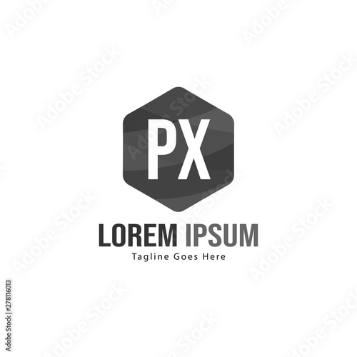 Initial PX logo template with modern frame. Minimalist PX letter logo vector illustration
