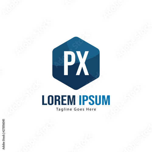 Initial PX logo template with modern frame. Minimalist PX letter logo vector illustration