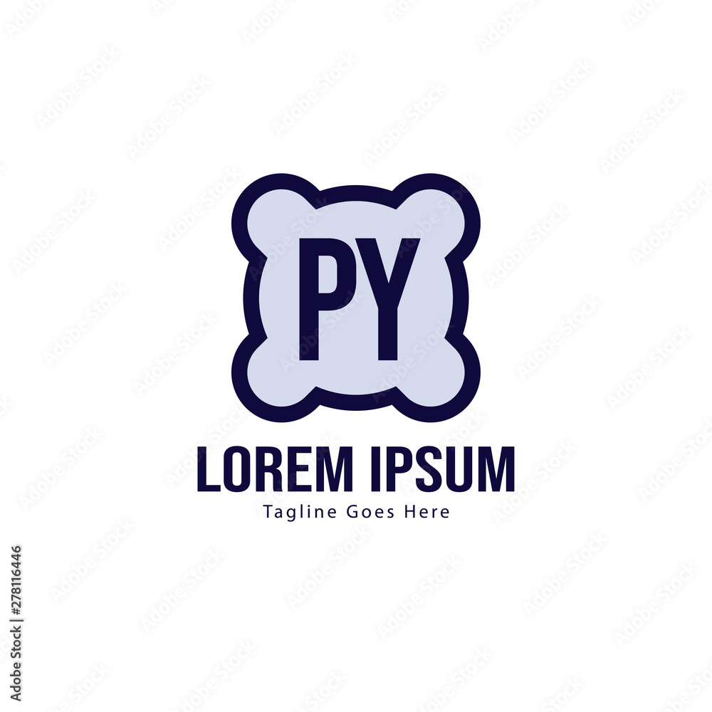 Initial PY logo template with modern frame. Minimalist PY letter logo vector illustration Initial PY logo template with modern frame. Minimalist PY letter logo vector illustration