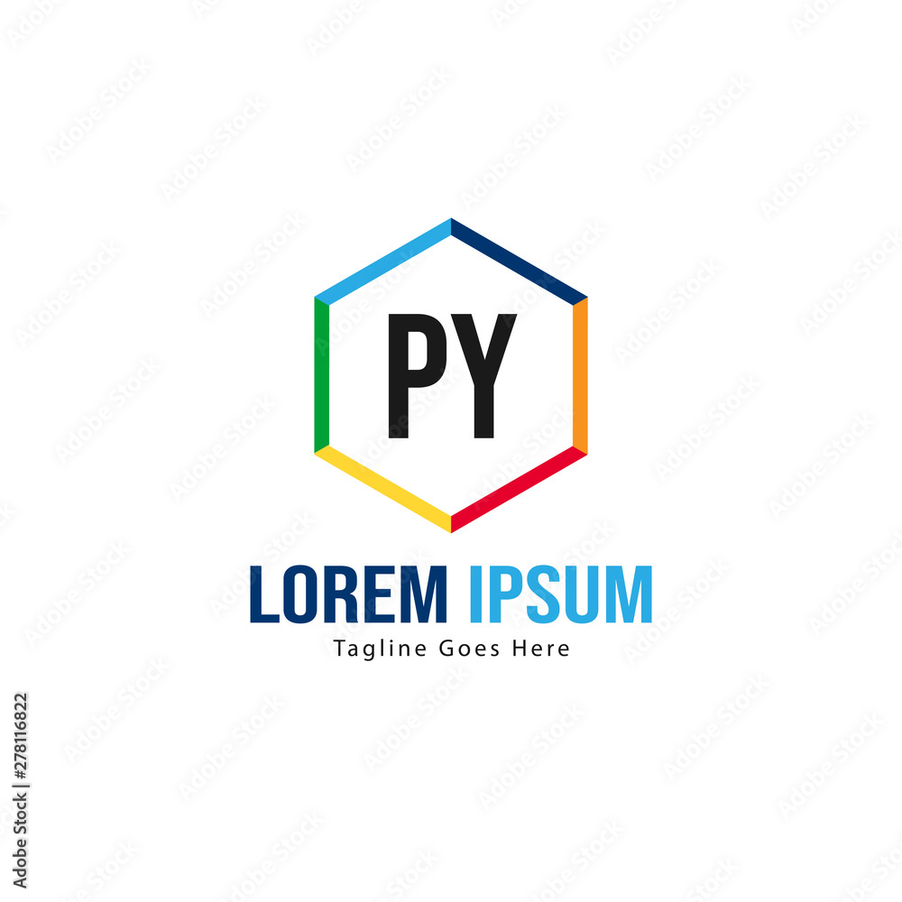 Initial PY logo template with modern frame. Minimalist PY letter logo vector illustration Initial PY logo template with modern frame. Minimalist PY letter logo vector illustration