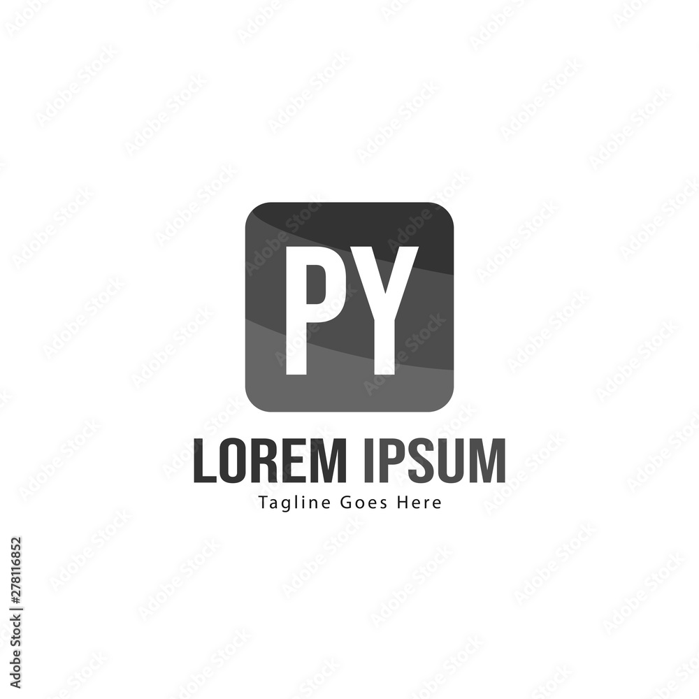 Fototapeta premium Initial PY logo template with modern frame. Minimalist PY letter logo vector illustration