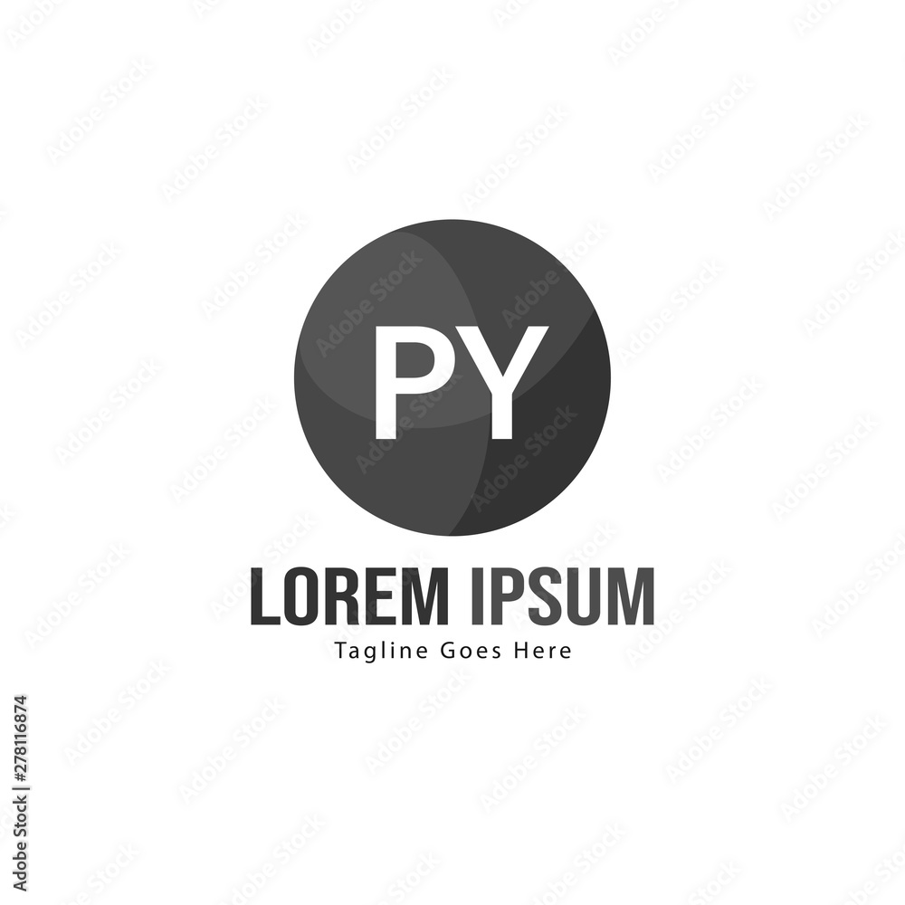 Initial PY logo template with modern frame. Minimalist PY letter logo vector illustration Initial PY logo template with modern frame. Minimalist PY letter logo vector illustration
