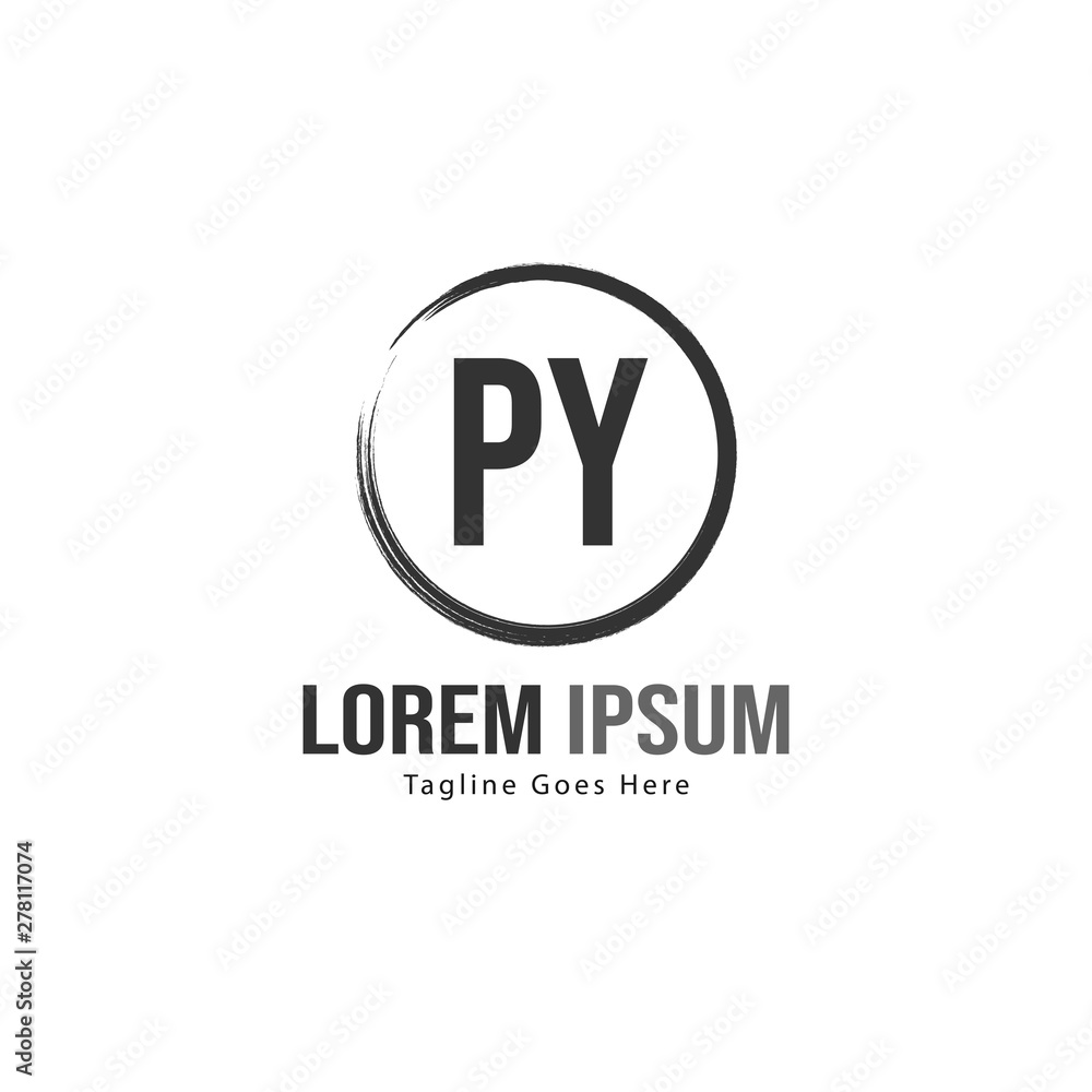 Initial PY logo template with modern frame. Minimalist PY letter logo vector illustration Initial PY logo template with modern frame. Minimalist PY letter logo vector illustration