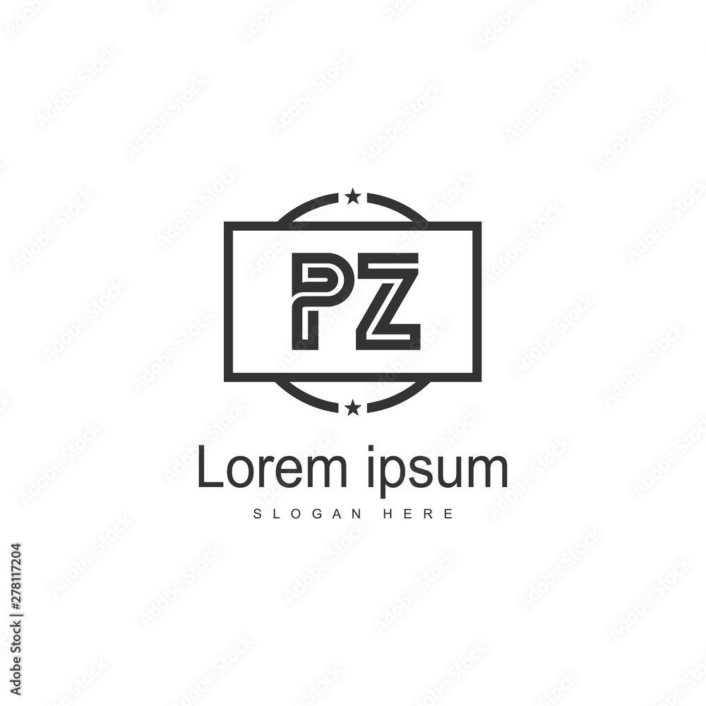 Initial PZ logo template with modern frame. Minimalist PZ letter logo vector illustration Initial PZ logo template with modern frame. Minimalist PZ letter logo vector illustration