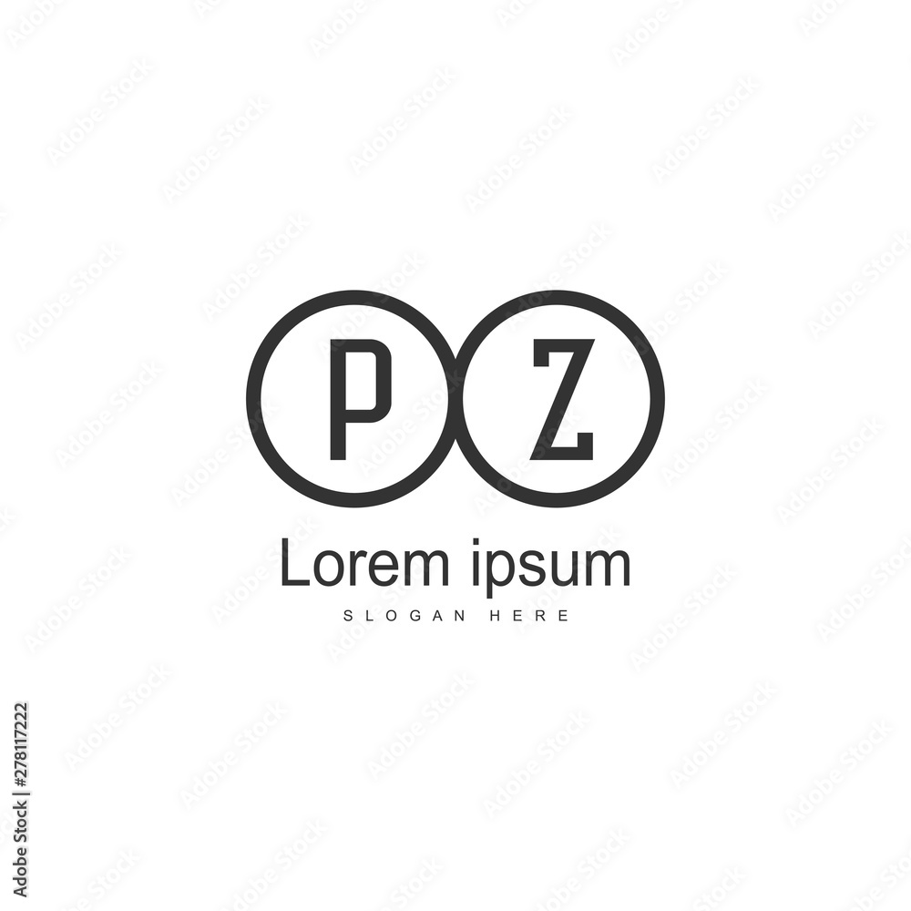 Initial PZ logo template with modern frame. Minimalist PZ letter logo vector illustration Initial PZ logo template with modern frame. Minimalist PZ letter logo vector illustration