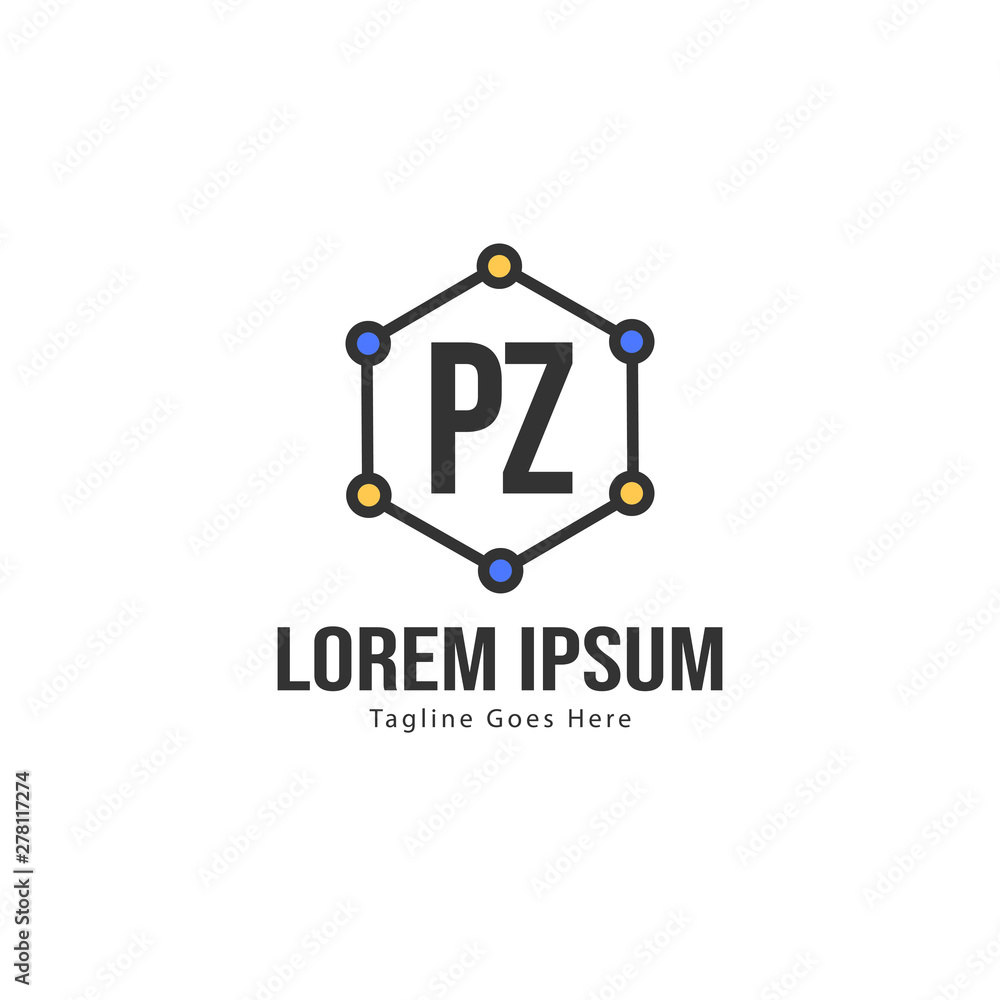 Initial PZ logo template with modern frame. Minimalist PZ letter logo vector illustration Initial PZ logo template with modern frame. Minimalist PZ letter logo vector illustration