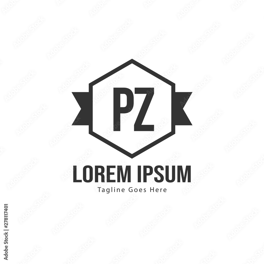 Initial PZ logo template with modern frame. Minimalist PZ letter logo vector illustration Initial PZ logo template with modern frame. Minimalist PZ letter logo vector illustration