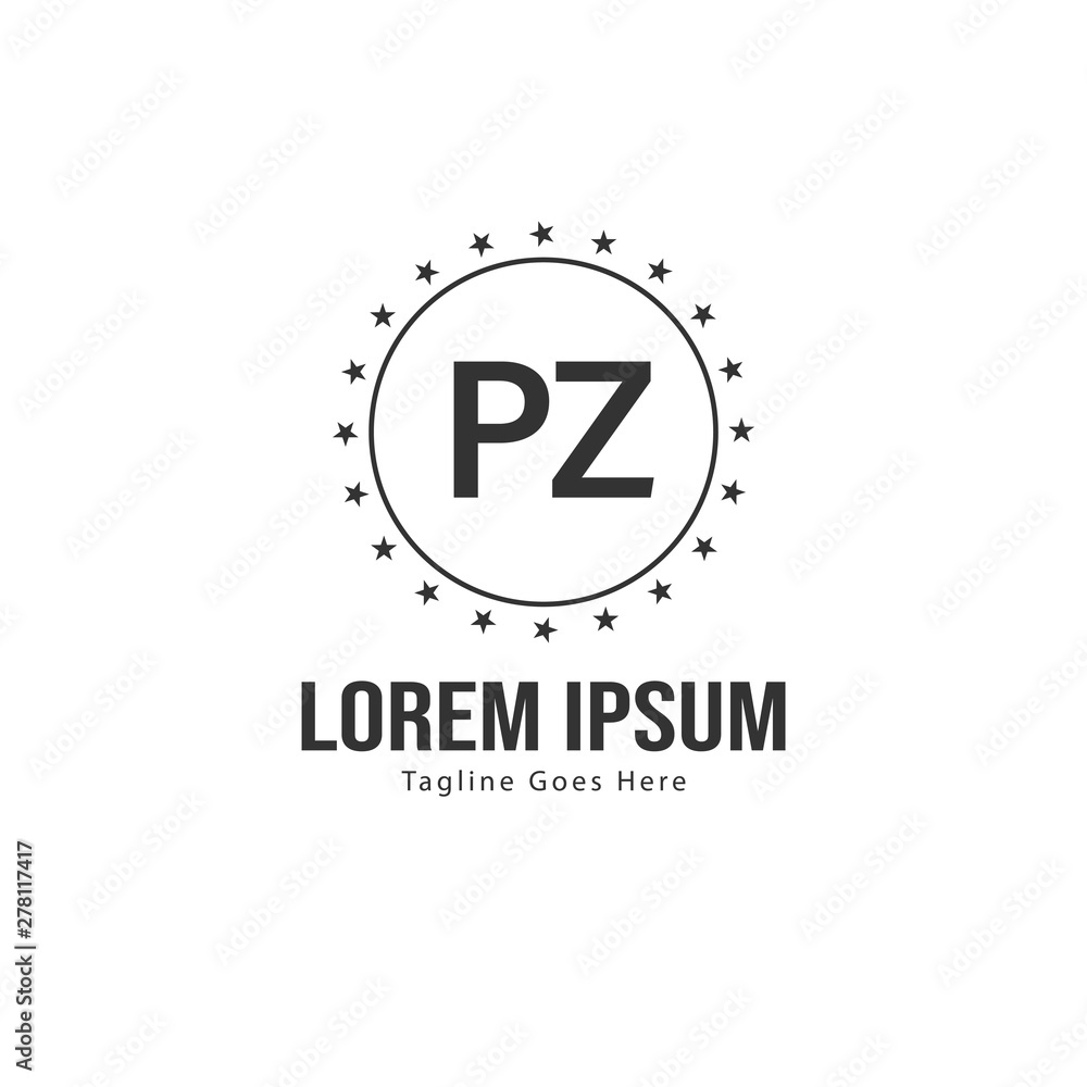 Initial PZ logo template with modern frame. Minimalist PZ letter logo vector illustration Initial PZ logo template with modern frame. Minimalist PZ letter logo vector illustration