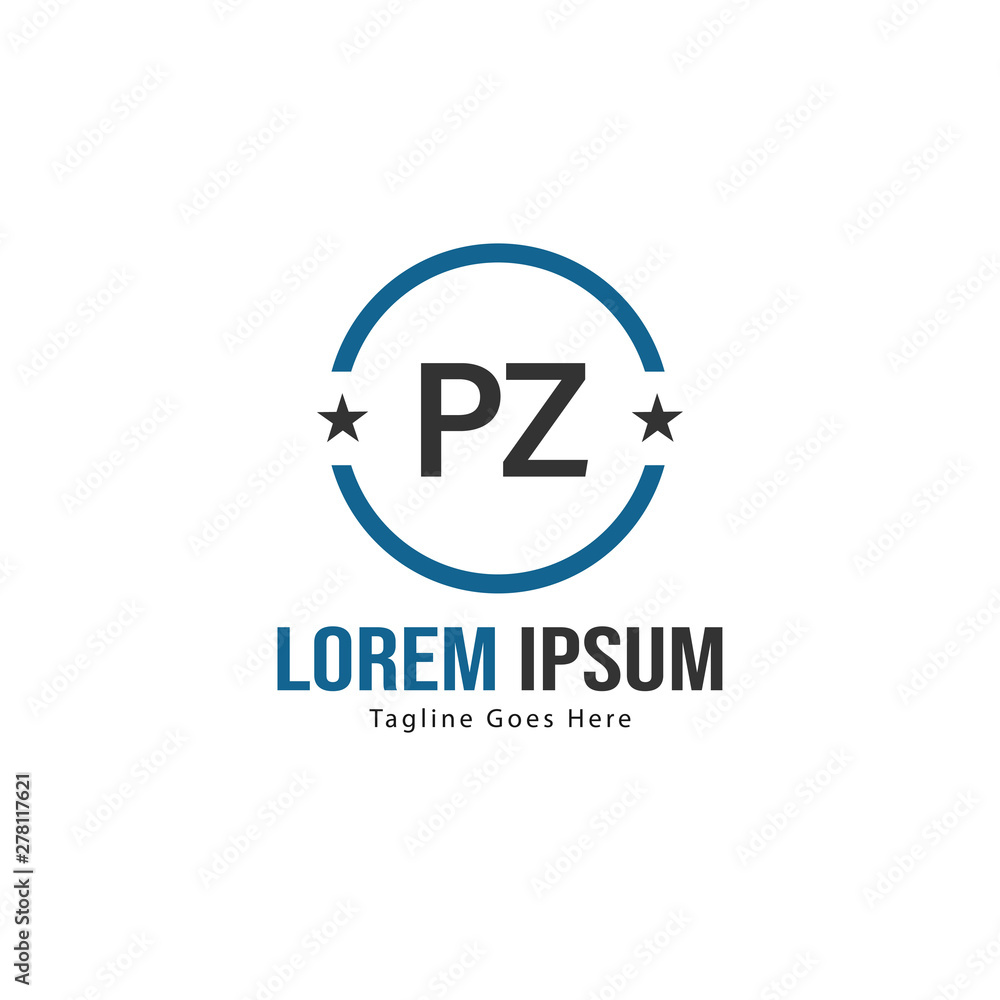 Initial PZ logo template with modern frame. Minimalist PZ letter logo vector illustration Initial PZ logo template with modern frame. Minimalist PZ letter logo vector illustration