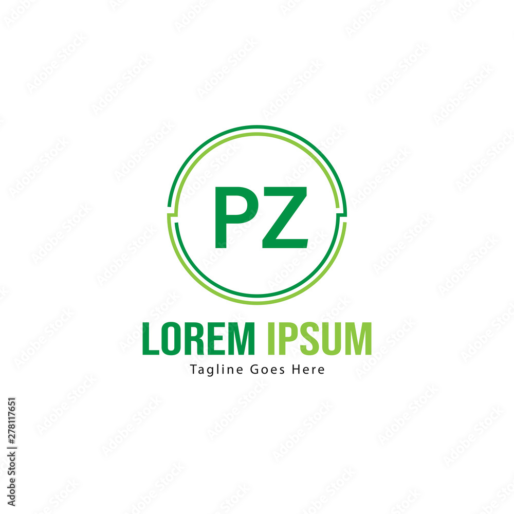 Initial PZ logo template with modern frame. Minimalist PZ letter logo vector illustration Initial PZ logo template with modern frame. Minimalist PZ letter logo vector illustration