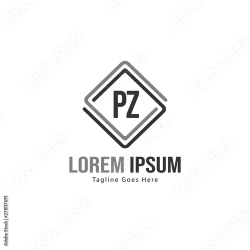 Free Download Initial PZ logo template with modern frame. Minimalist PZ letter logo vector illustration - GFXLoad