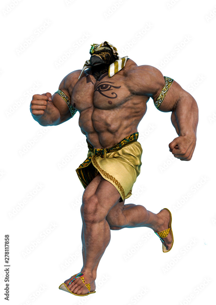 Fotografie horus god of kingship and the sky is running