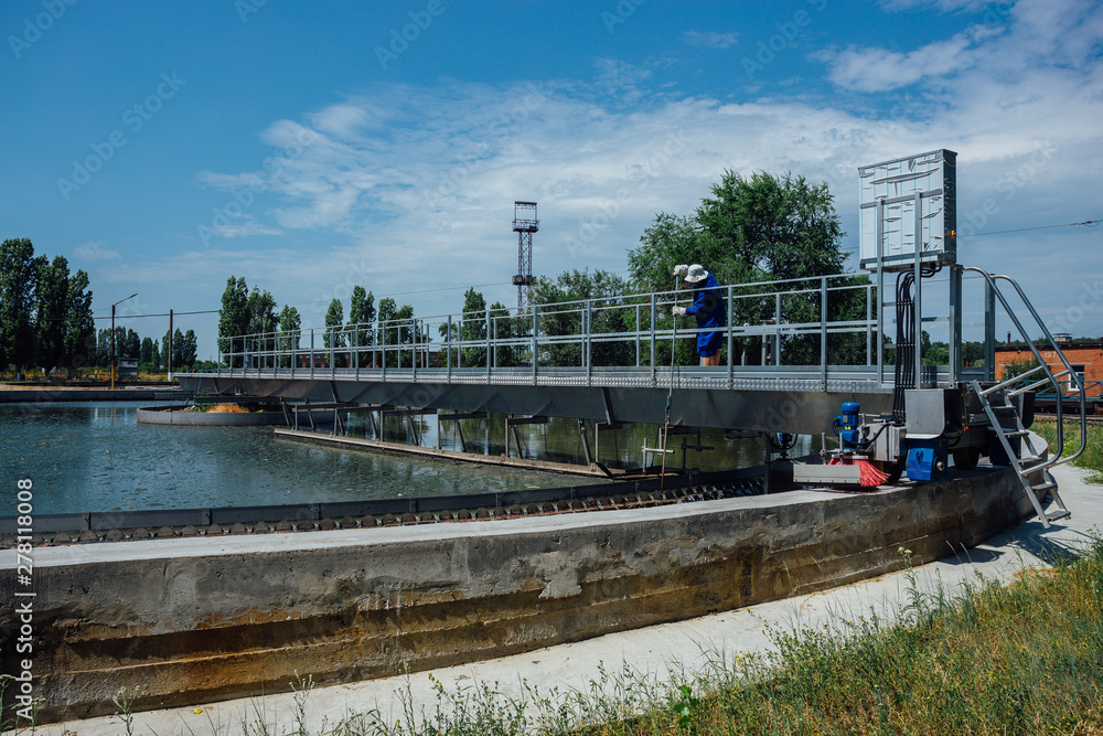 Fototapeta premium Modern urban sewage treatment plant