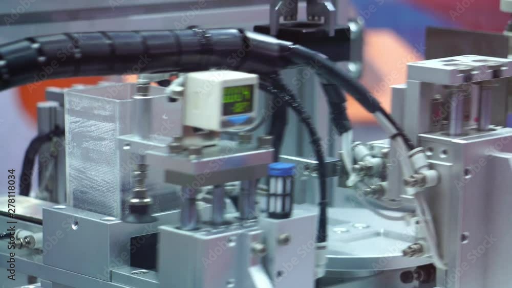 Close-up of the robots being used as part of the industry in the current account footage 4K Close-up of the robots being used as part of the industry in the current account footage 4K