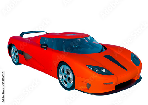 no branded racer car in white background