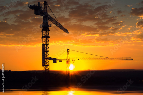 Photos cranes at sunset