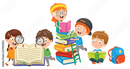 Vector Illustration Of Children Education