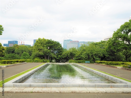 the park in big city Tokyo
