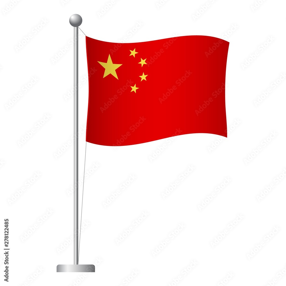 China flag on pole icon China flag on pole icon