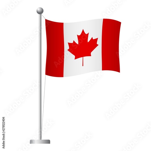 Canada flag on pole icon