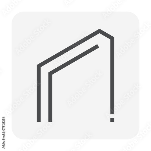 Steel product vector icon. T profile shape. That alloy of iron from steel production industry and metallurgy used as beam, bar, frame, girder, structure in engineering, construction building material.