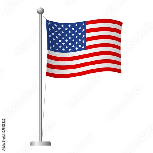 United States flag on pole icon