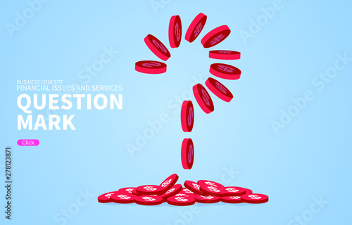 Gold coins piled up into a question mark