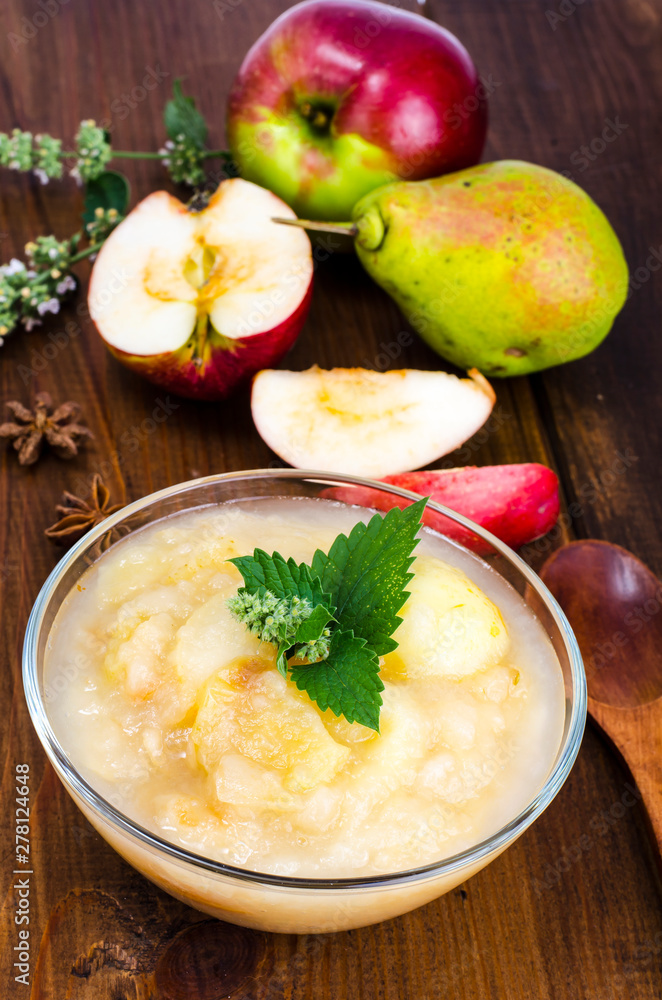 Jam from ripe apples and pears Jam from ripe apples and pears