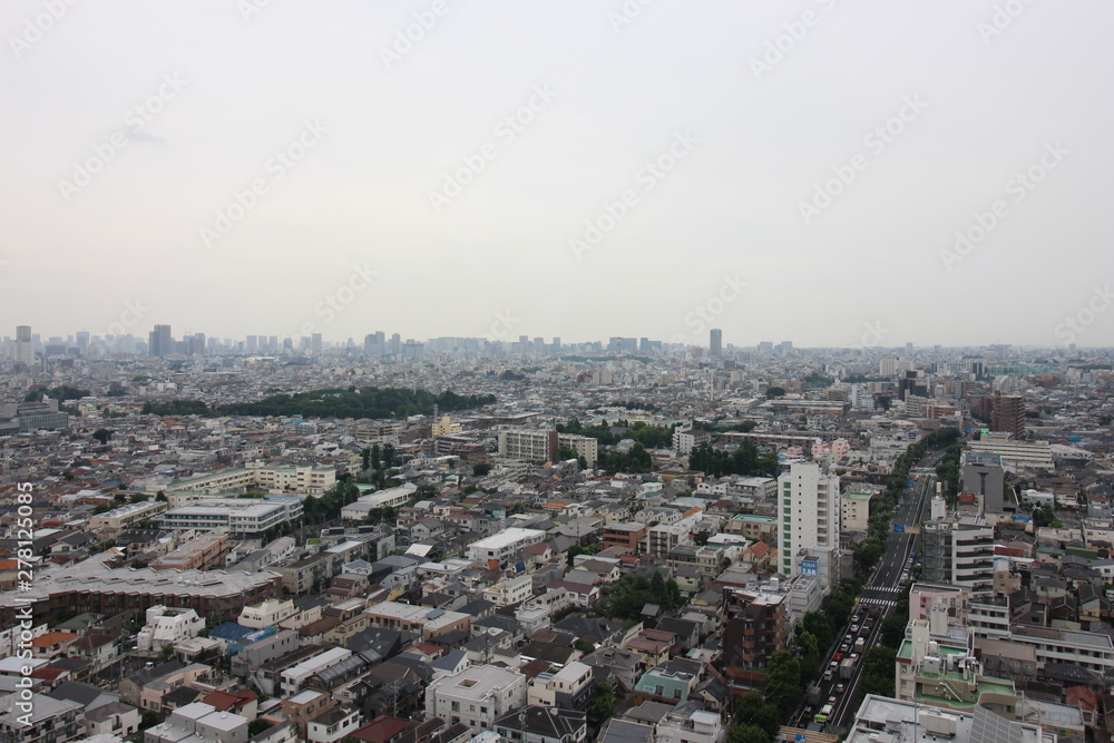 Obraz premium 東京の分譲タワーマンションからの眺め