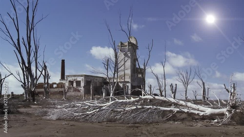 Abandoned Slaughterhouse in Epecuen Ghost City, Buenos Aires Province, Argentina.  photo