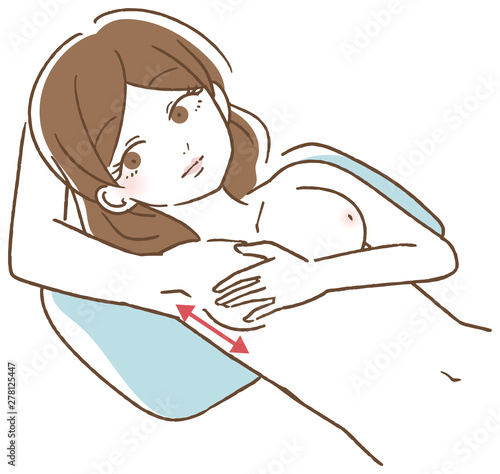 乳がん 自己検診　イラスト