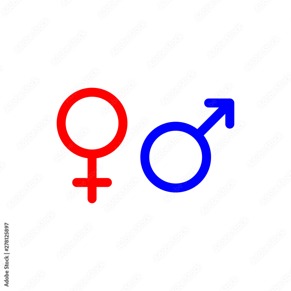 Gender, male, female, sign symbol icon vector illustration Gender, male, female, sign symbol icon vector illustration
