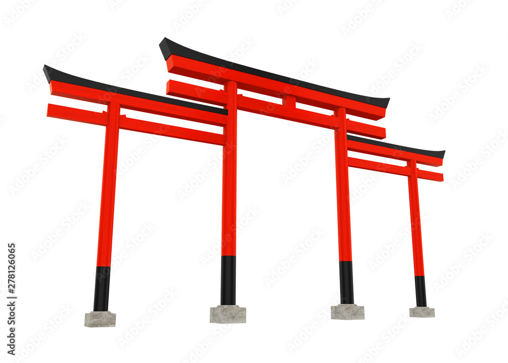 Torii Traditional Japanese Gate Isolated Torii Traditional Japanese Gate Isolated