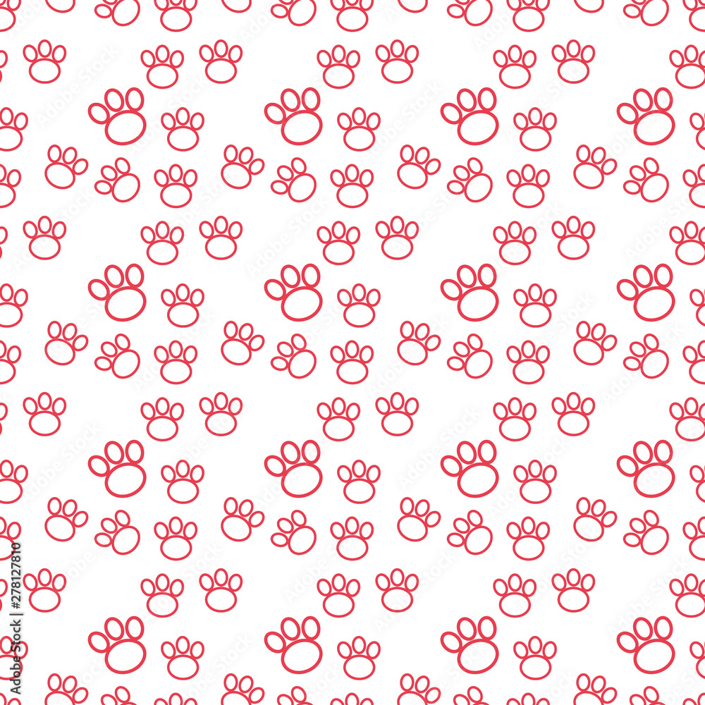 Paw print seamless. Traces of Cat Textile Pattern. Cat footprint seamless pattern. Vector seamless Paw print seamless. Traces of Cat Textile Pattern. Cat footprint seamless pattern. Vector seamless