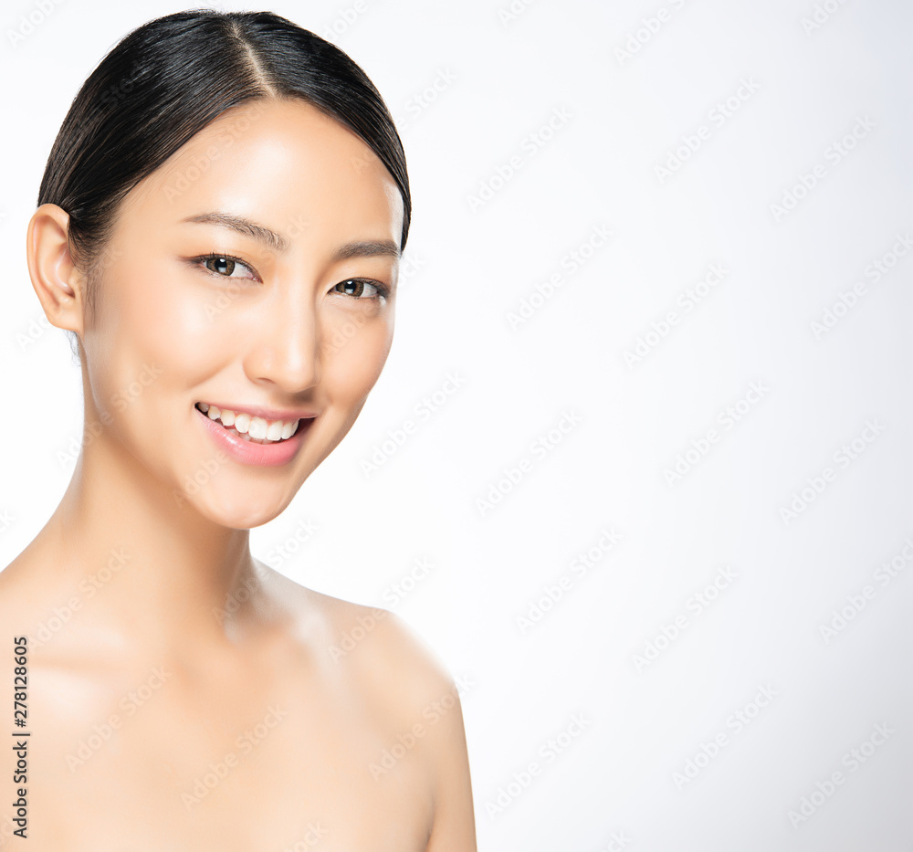 Beautiful Young Asian Woman with Clean Fresh Skin, Beautiful Young Asian Woman with Clean Fresh Skin,