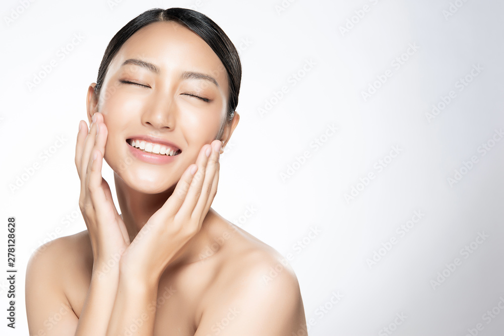 Beautiful Young Asian Woman with Clean Fresh Skin, Beautiful Young Asian Woman with Clean Fresh Skin,