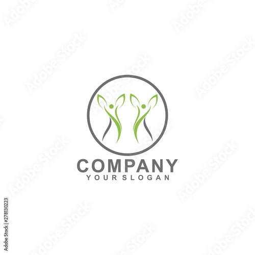 people logo template, healthy design vector, eco