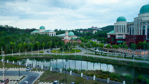 Landscape of one of government building in Kota Kinabalu, Malaysia. Top view.