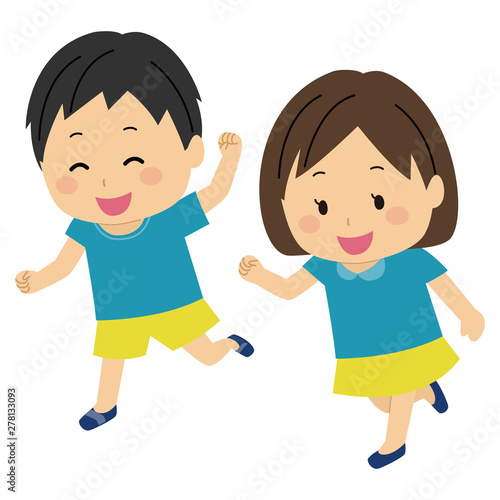 おでかけする家族