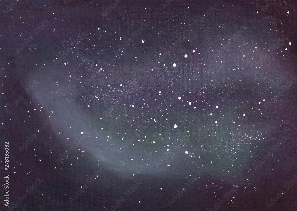 Fototapeta premium Starry sky. Cosmic space, hand-drawn space.