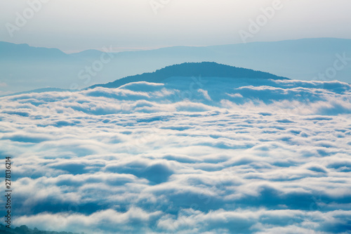 Beautiful cloudy mountains in Russia.
