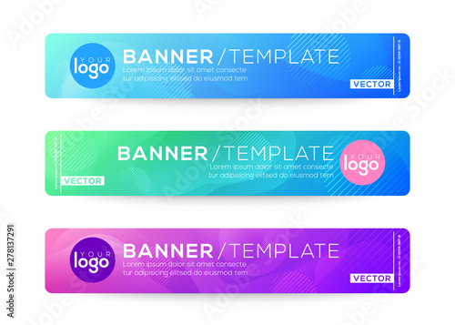 Abstract Web banner design background or header Templates. Fluid gradient shapes composition with colorful bright colors