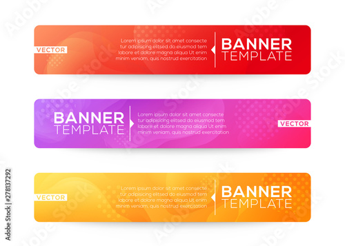 Abstract Web banner design background or header Templates. Fluid gradient shapes composition with colorful bright colors photo