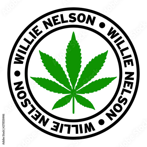 Round Willie Nelson Marijuana Strain Clipart